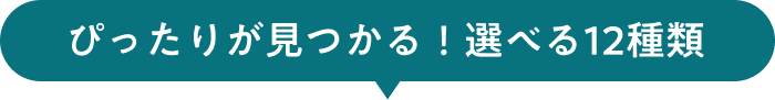 ぴったりが見つかる！選べる12種類
